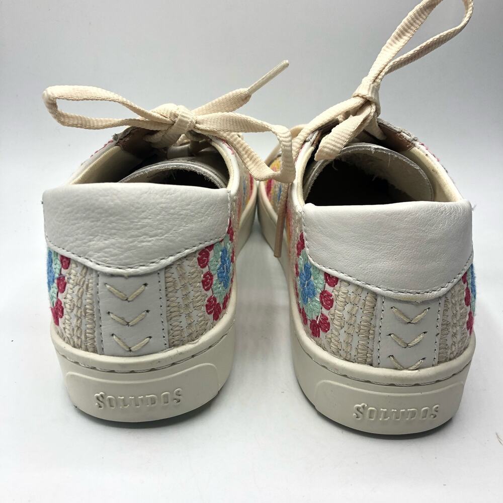 Soludos Ibiza Sweater Sneaker Lace Up White/ Multicolor Size US 8.5 - Picture 6 of 12